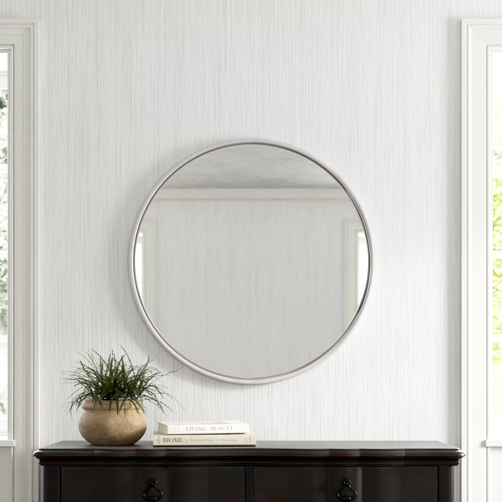 Sabine 60" Accent Mirror, Silver, 28" x 28"