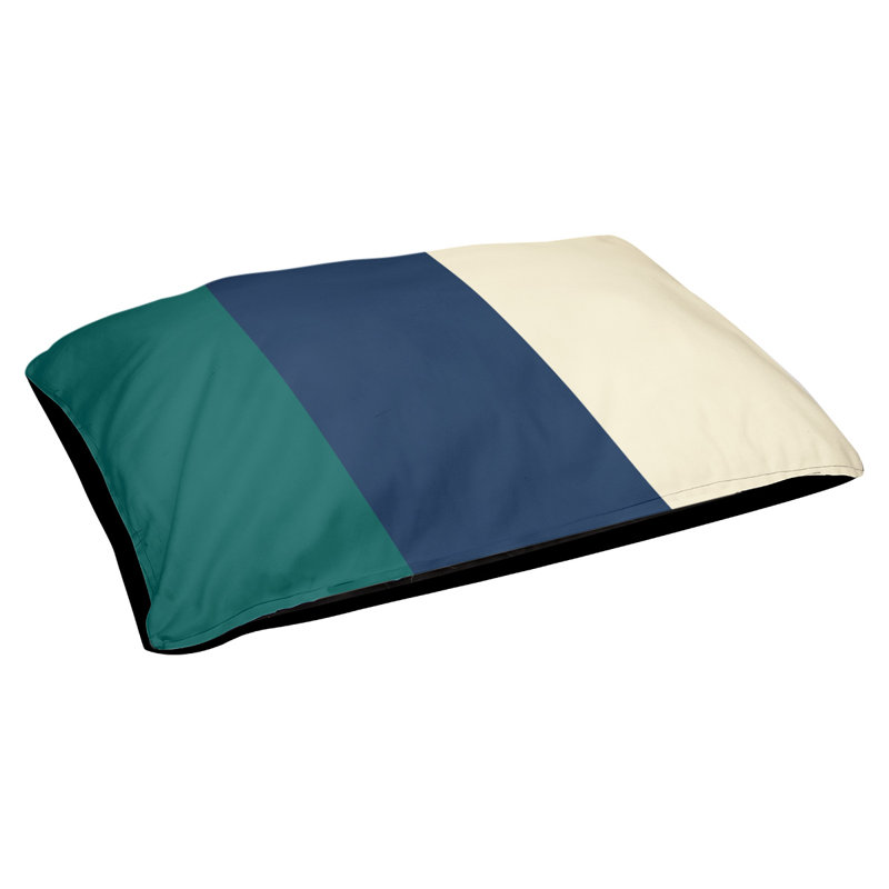 Polyester Pet Bed, Large (40" W x 30" D x 14" H), Northwest Green/Navy Blue/Cream
