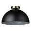 Plafonnier semi-encastré noir mat 1 lumière Kennily avec auvent décoratif or mat, ampoule incluse-1408794139