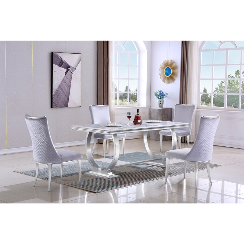 Chaise de salle à manger en velours