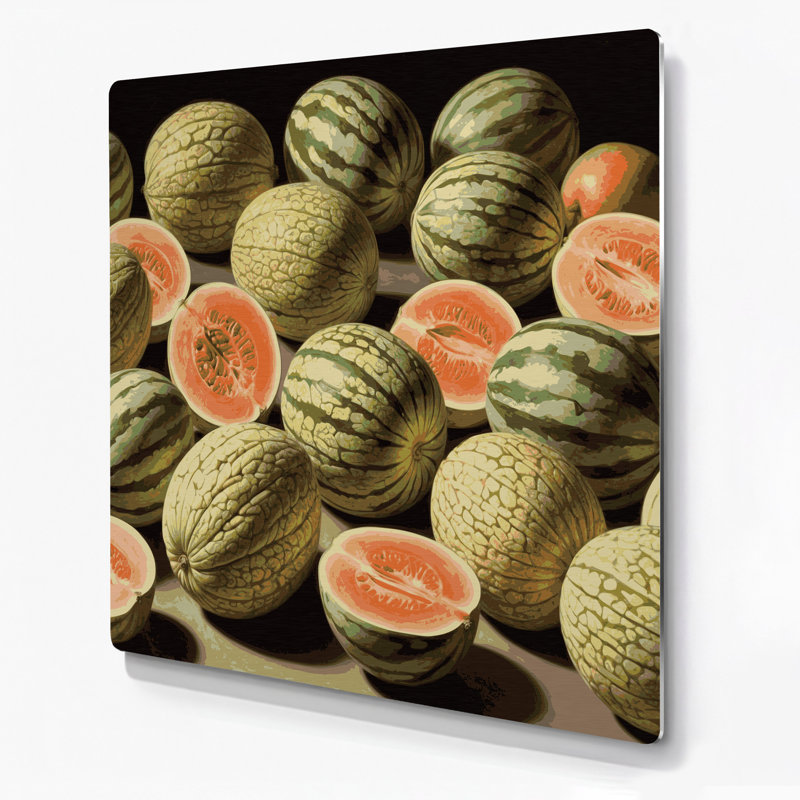 «Fruit Crenshaw Melon», art mural en métal, H 12 po x l 12 po
