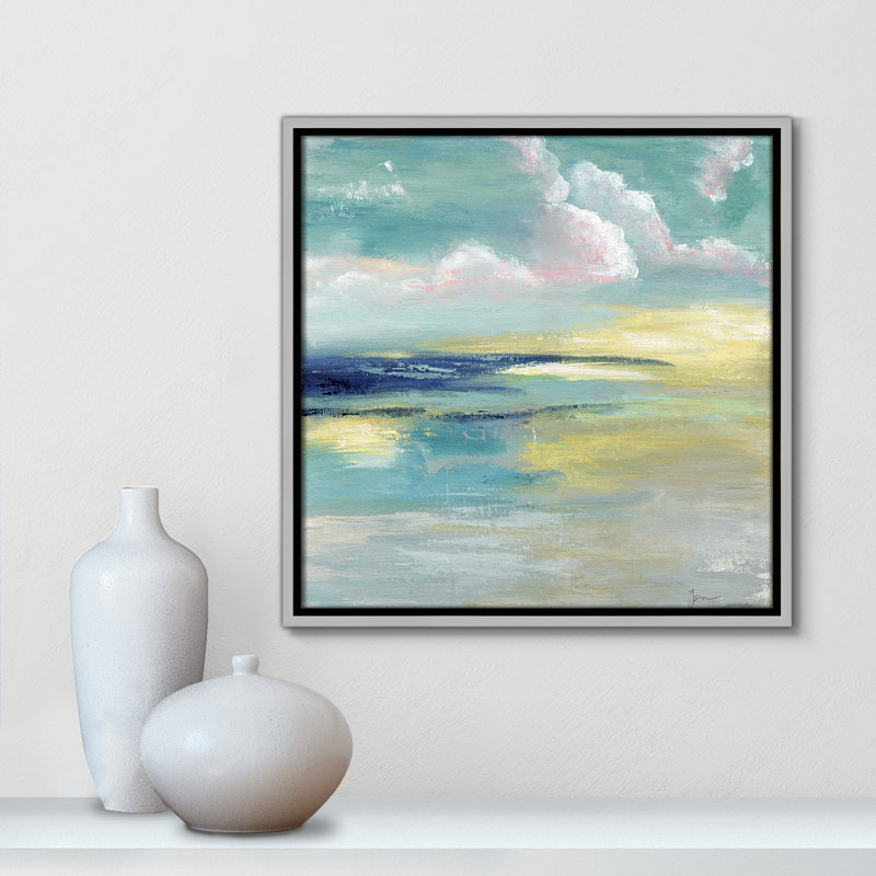 Ocean View by Tava Studios, 17.5" H x 17.5" W x 2" D, Silver Framed Canvas