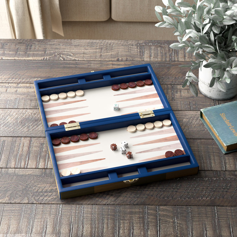 Ildebrando Winston Porter 16'' L Solid Wood Backgammon Game Set