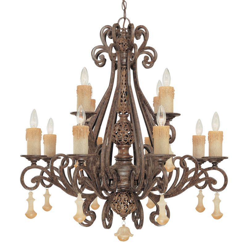 Style bougie classique/traditionnel 12 lumières lustre Riviera