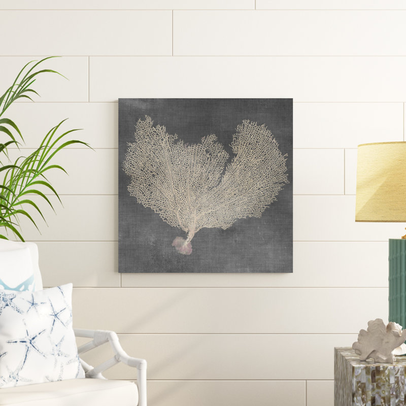Éventail naturel de mer VI, H 30 po x l 30 po, Non, Toile tendue