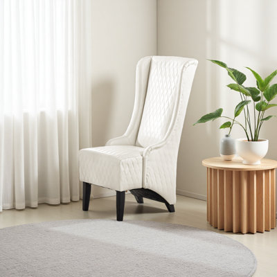 Fauteuil d'appoint à haut dossier de 23,03 po de large, fauteuil à oreilles haut confortable, fauteuil de salon avec pieds rembourrés et en bois doux, fauteuil d'appoint moderne pour le salon, la chambre à coucher