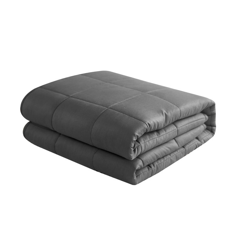 Gray Queen Size 20 lb Weighted Blanket with Glass Beads