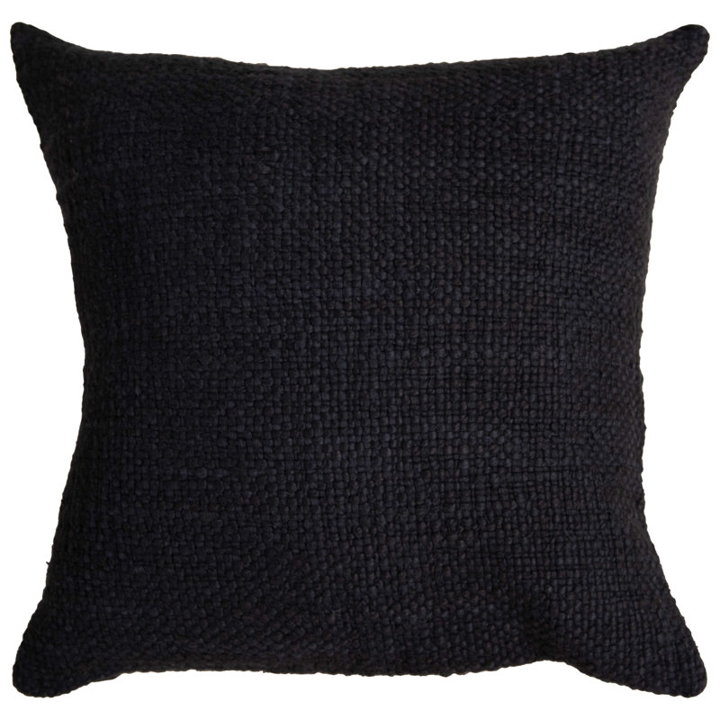 Coussin décoratif en coton, Noir