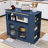 Rolling Kitchen Island with Extended Table, Kitchen Island with LED Light, Power Outlets and Storage-1316368942