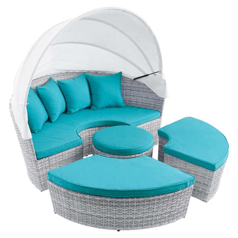 Modway Scottsdale Canopy Sunbrella Outdoor Patio Daybed, Canvas Regatta Sunbrella® Canvas