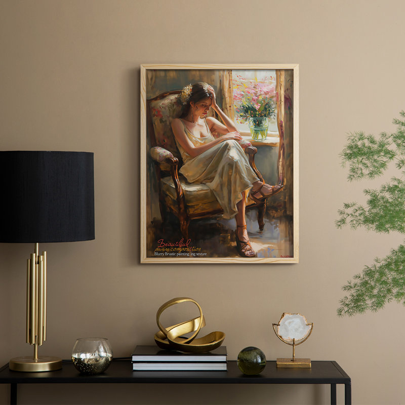 Reproduction encadrée WOMEN Series CCCCXX III - bois massif, H 11 po x l 9 po