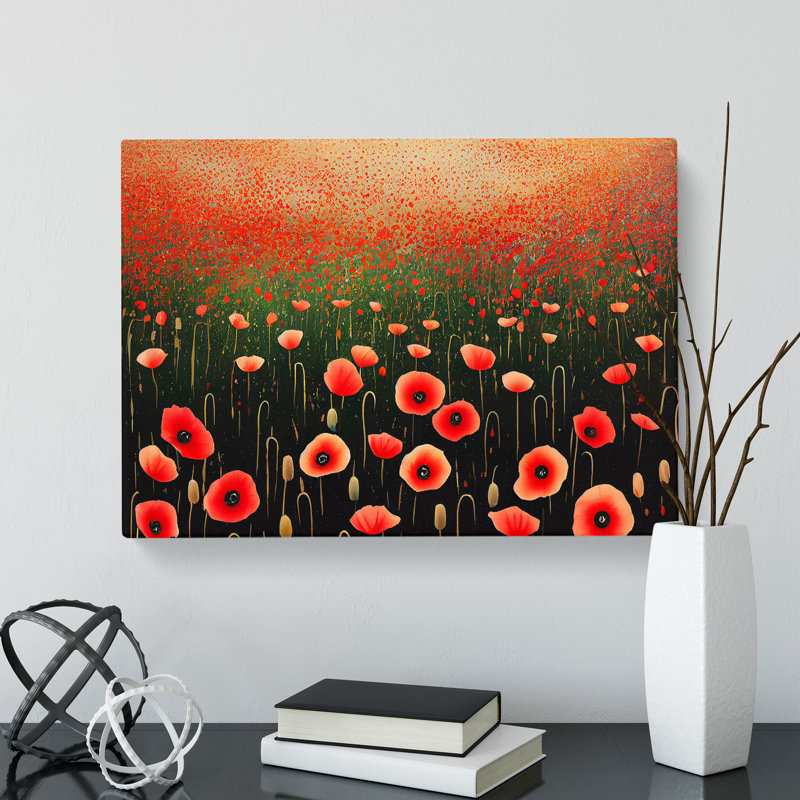 Otherworldly Poppy Flowers - Wrapped Canvas, 40cm H x 60cm W x 3cm D