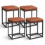 24'' Modern Kitchen Counter Stool with Upholstered Faux Leather & Footrest-400345875-400345877-400345878