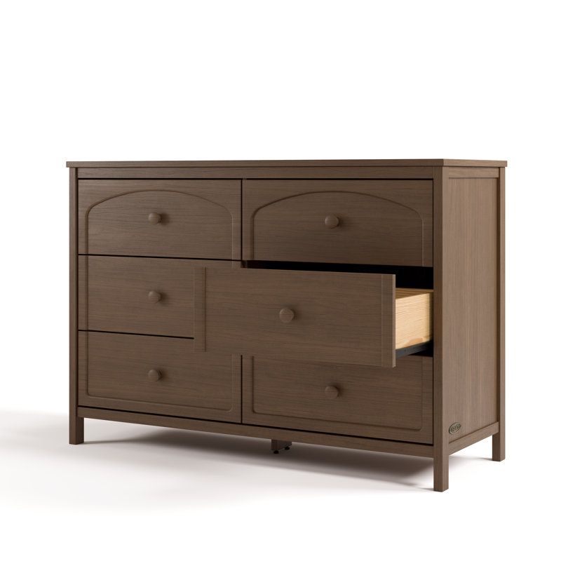 Commode double 6 tiroirs Olivia, Noisette