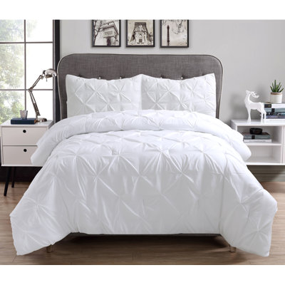 Ensemble d'édredon de 3 pièces en microfibre à nervures Swift Home - couleurs unies et motifs rayés - toutes saisons, durable, facile d'entretien