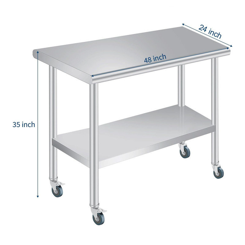 Stainless Steel Top Workbench, 88.9cm H x 121.9cm W x 61cm D