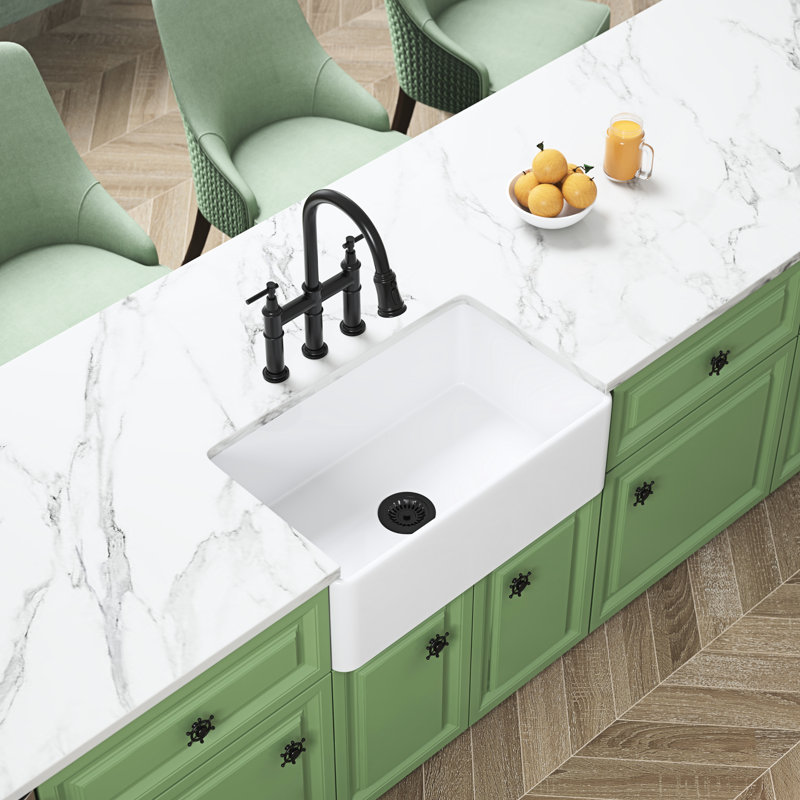 Évier en porcelaine blanche - tablier profond encastré, 18 po x 10 po x 24 po, pour fissures et taches 24 po x 18 po x 10 po, teinture Scratch
