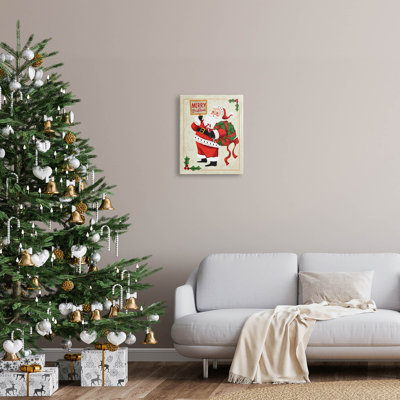«Merry Christmas», art mural rétro sur toile flottante par Arrolynn Weiderhold