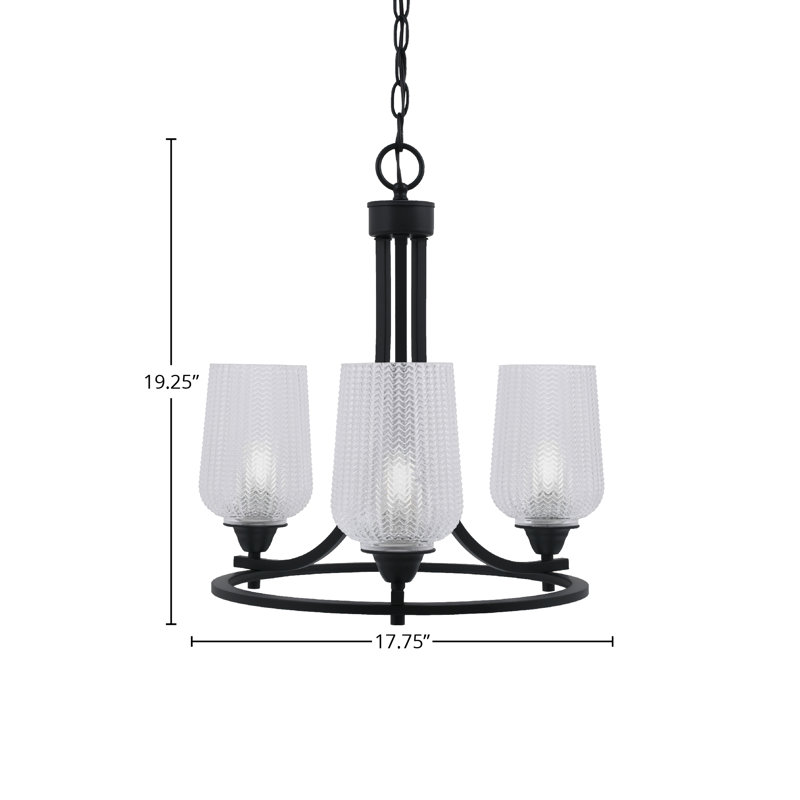 Paramount 3 Light Uplight Chandelier, White
