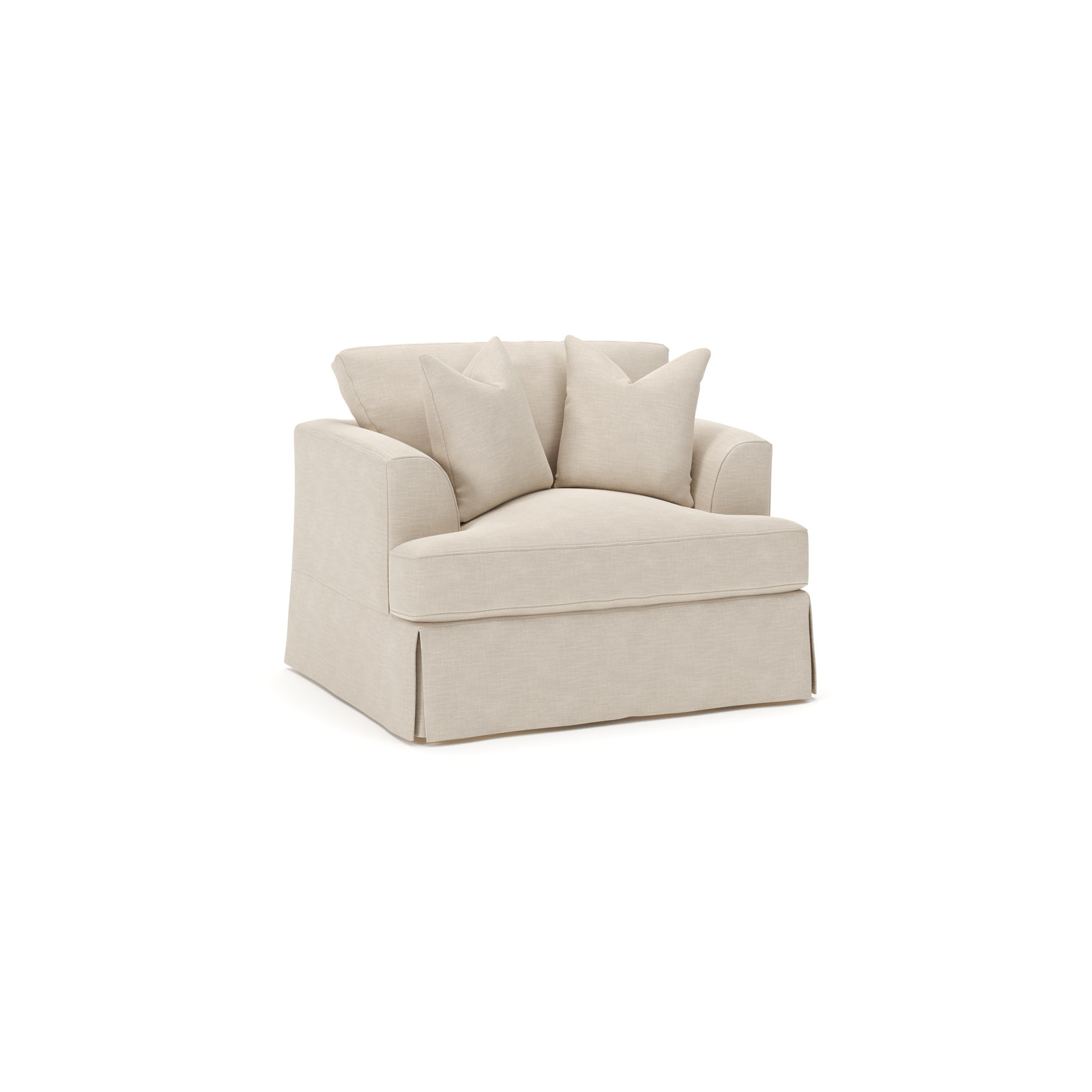 Lucia Upholstered Armchair, Conversation Ivory Basketweave