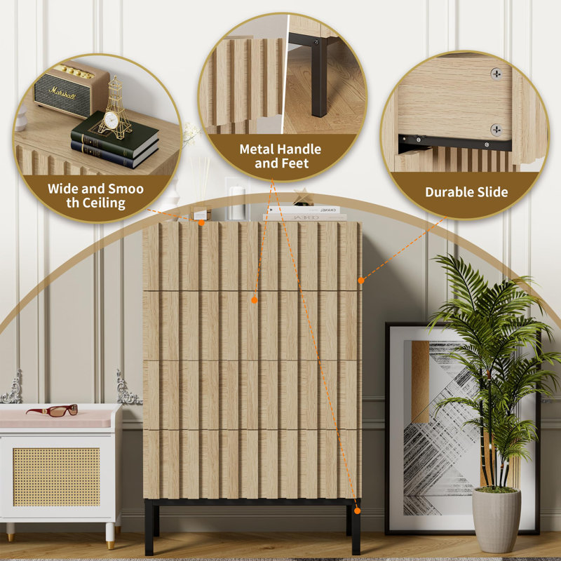 60 cm W Chest of 4 Drawers