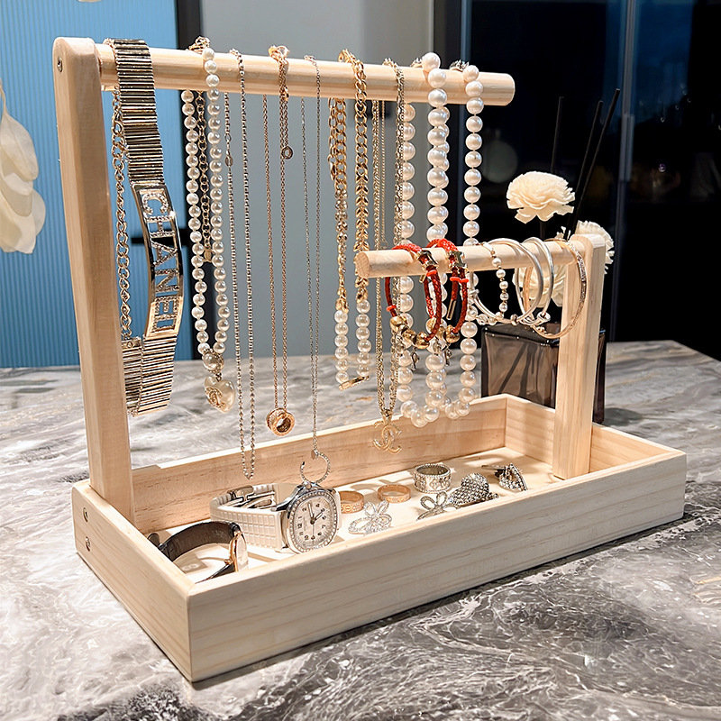 Présentoir à bijoux en bois 2Tier
