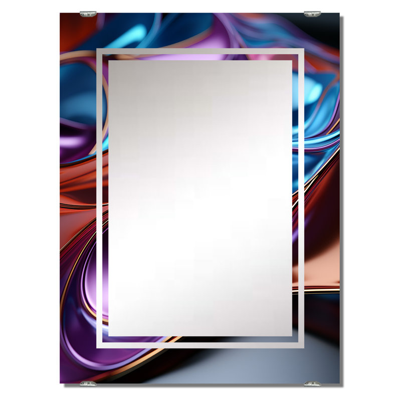 Vadlamudi - Miroir mural fractal abstrait MIR137518, 32 po x 24 po