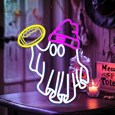 Fantôme avec football Lilena, décoration d'Halloween avec 6 niveaux de luminosité réglables