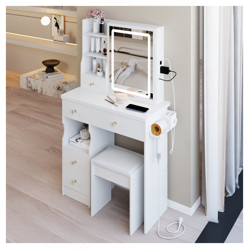Length 11.8" X Width 15.7" X Height 63" Simple Stylish Dressing Mirror Cabinet, Full Body Mirror Cabinet, Extra Large Mirror, Multi Layer High Capacity Storage, Use Alone Or In Conjunction With Vanity