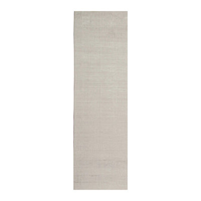 Rug & Kilim’S Plain Modern Rug In Solid Silver And Off-White Tone-On-Tone