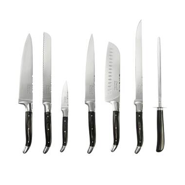 Kitchen Knife Set with Block, 7 Pieces Chef Knife Set with Knives