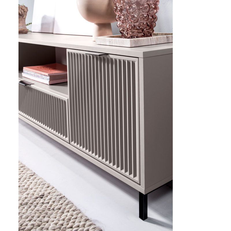 Mohanathas Unfinished TV Stand for TVs up to 65", Cashmere
