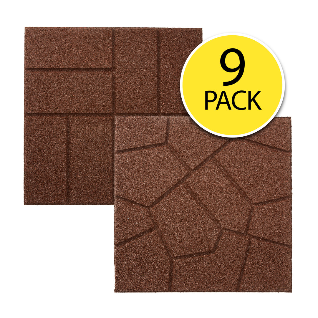 16'' x 16'' Composite Paving Stone (Set of 9) Rubberific 