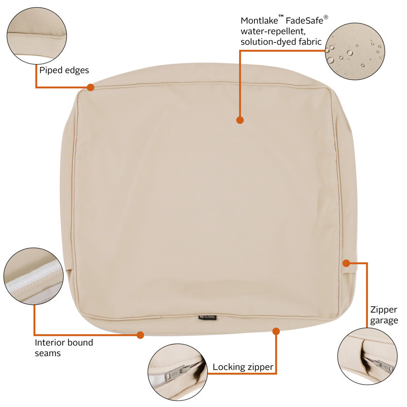 Pina Outdoor 4'' Dining Chair Seat Cushion, Antique Beige, 4" H x 21" W x 20" D