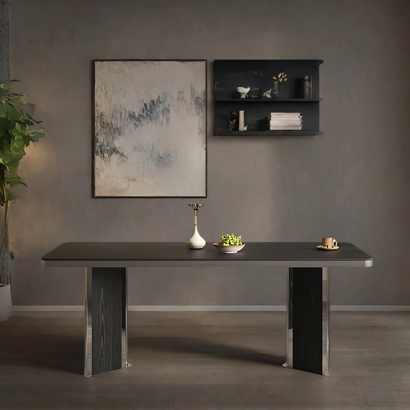 Simple and elegant rectangular dining table, 29.52”H x 55.11”L x 31.49”W