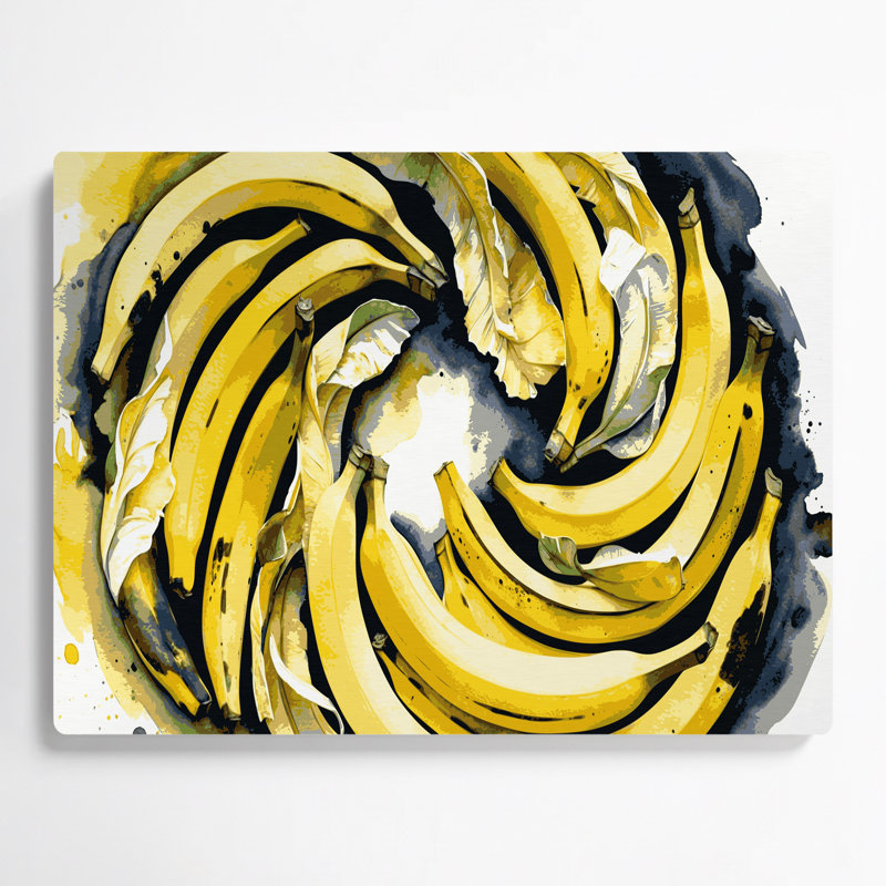 Fruit Banana Brown Metal Wall Art, 11" H x 14" W