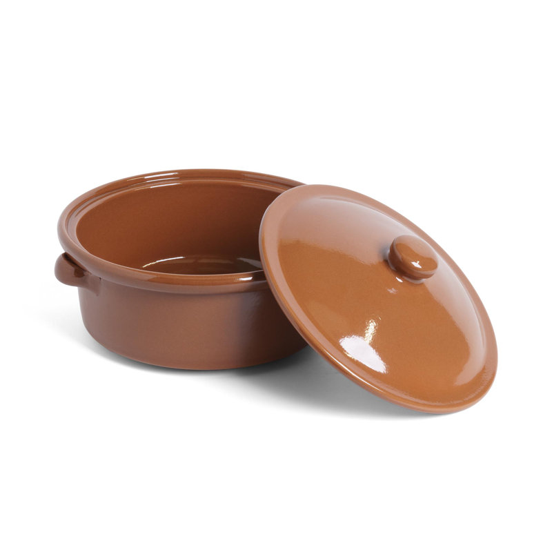 World Menagerie Abadie Terracotta Round Casserole, 15cm H x 27cm W x 24.5cm D, Brown