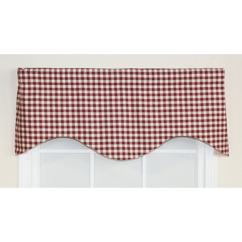 Topher Cotton Blend Plaid Scalloped Window Valance