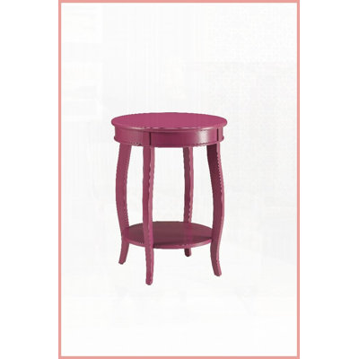 Table basse vibrante mauve peu encombrante avec rangement ouvert Pieds courbés en bois de 24 po pour le salon