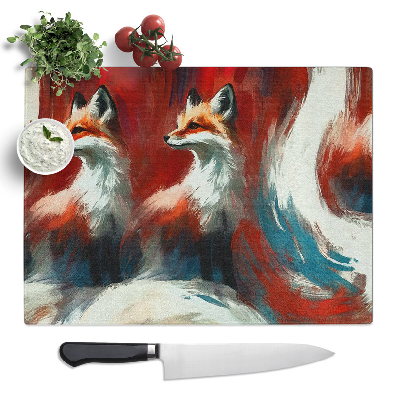 Fox Art Vol.2  Glass Chopping Board