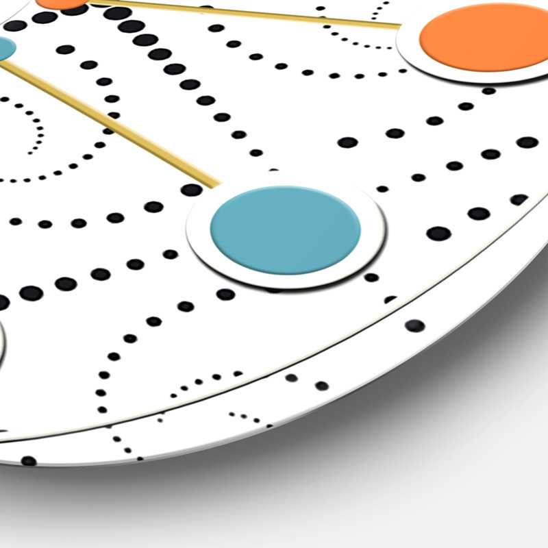 Horloge murale rétro Mid-Century, Surdimensionné