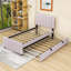 Lit plateforme simple tapissier avec lit gigogne-212639039