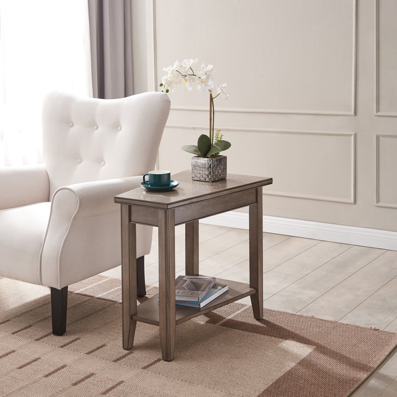 Laurent Solid + Manufactured Wood Wedge Table, Smoke Gray-wash