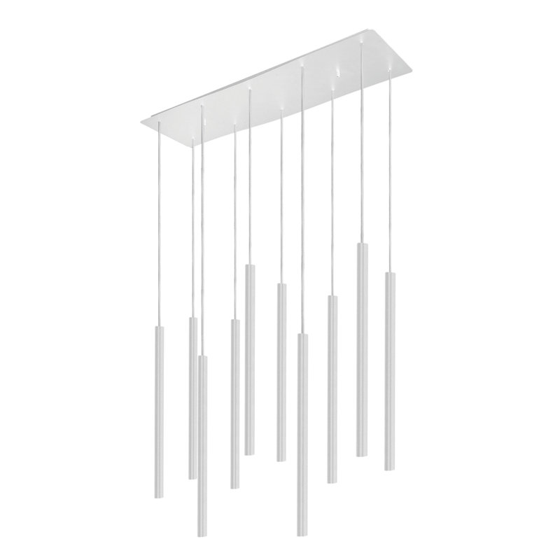 Goode 10 - Light Kitchen Island Chandelier, White, 132cm H x 20cm W x 20cm D, White