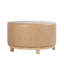 Repose-pieds Doretha avec base en bois - Similicuir sable-1582020208