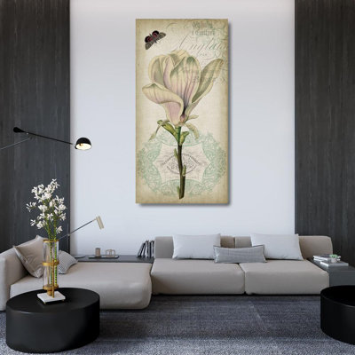 One Allium Way® Goldberger, Jennifer Gallery Wrapped Canvas Art Titled: Cartouche and Floral I