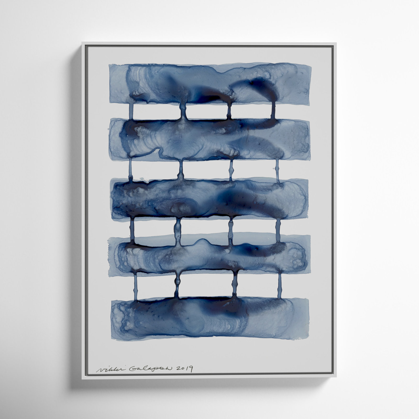 Stitched Together I by Nikki Galapon - Solid Wood Rectangle Print Single Piece Item on Canvas, White Framed Canvas
