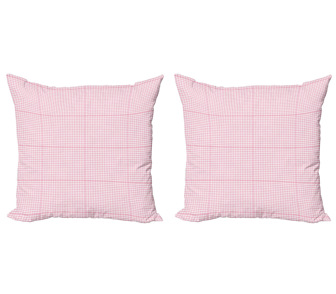 Dekokissen Kissenbezug, Basic-Picknick-Gingham überprüfen, Picknick, Baby Pink Weiß