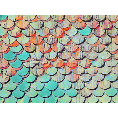 «Coastal Scalloped Shingles» par Graffitee Studios - impression sur toile tendue
