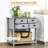 HOMCOM Coffee Bar Cabinet, Sideboard Buffet Cabinet, Kitchen Cabinet With 4 Drawers And Slatted Bottom Shelf For Kitchen, Living Room-1983209764
